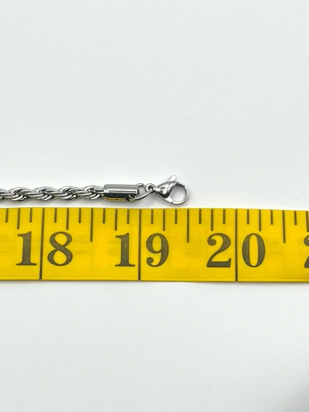 4mm Silver Plated Rope Chain Necklace 20” Men’s Unisex Jewelry
